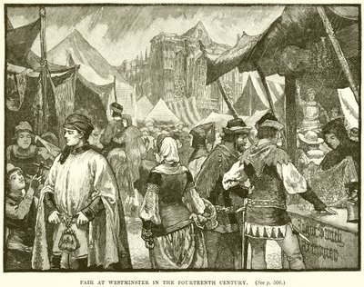 Vásár Westminsterben a tizennegyedik században alkotó: English School