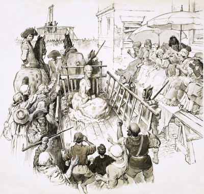 Híres foglyok: Marie Antoinette úton a guillotine felé alkotó: English School