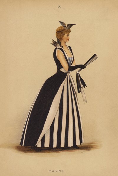 Jelmezes ruhák: Szarka (színes litográfia) alkotó: English School