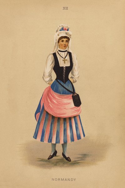 Jelmezes ruhák: Normandia (színes litográfia) alkotó: English School