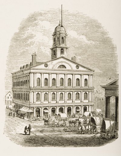 Faneuil Hall, Boston, 1870 körül, a Religious Tract Society által 1876-ban kiadott 