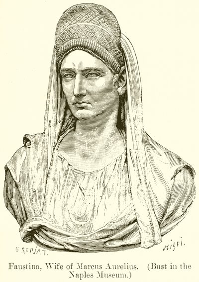 Faustina, Marcus Aurelius felesége. (mellszobor a nápolyi múzeumban) alkotó: English School