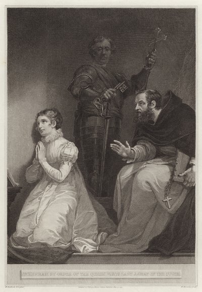 Feckenham a királynő parancsára meglátogatja Lady J Grayt a toronyban alkotó: English School
