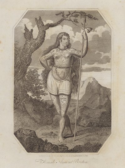 Ókori brit nő (metszet) alkotó: English School