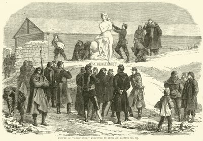 Az Ellenállás figurája, hóban kivégezve a 85. számú bástyán, 1870. december alkotó: English School