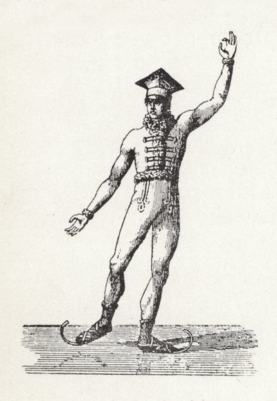 Korcsolyázó férfi figurája alkotó: English School