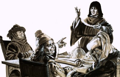 Filippo Brunelleschi a város tisztviselőivel beszélget Firenzében alkotó: English School