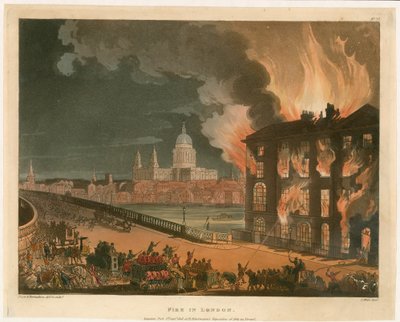 Tűz Londonban. Megjelent 1808. szeptember 1-jén alkotó: English School
