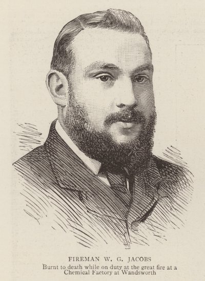 W G Jacobs tűzoltó (metszet) alkotó: English School