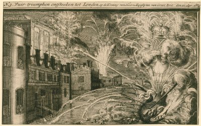 Feuerwerk zur Krönung von Wilhelm und Maria von English School