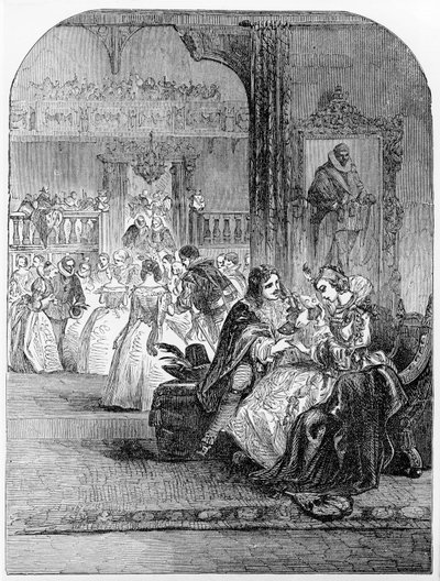 Károly herceg (1600-49) első interjúja Henrietta hercegnővel (1609-69) Párizsban alkotó: English School