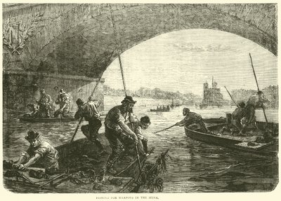 Fegyverhalászat a Szajnán, 1871. április alkotó: English School