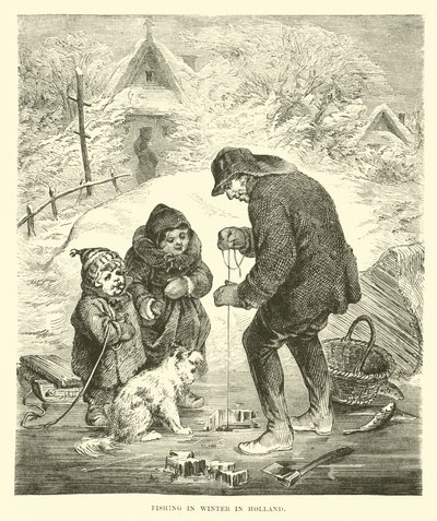 Horgászat télen Hollandiában alkotó: English School