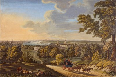 Flamstead Hill, Greenwich: A Stagecoach dél felé tart 181020 körül (wc papíron) alkotó: English School