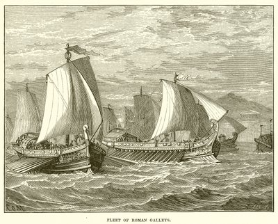 Flotte römischer Galeeren von English School