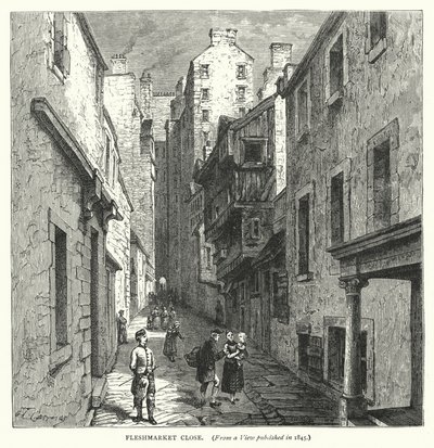 Fleshmarket Close (metszet) alkotó: English School
