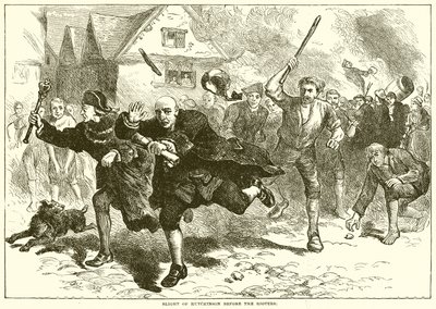 Hutchinson repülése a zavargók előtt alkotó: English School