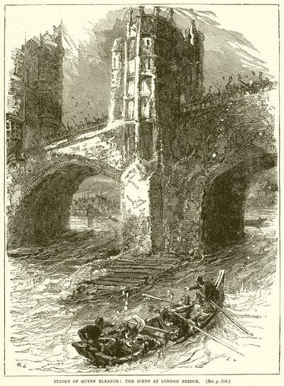Eleanor királynő repülése: Jelenet a London Bridge-nél alkotó: English School