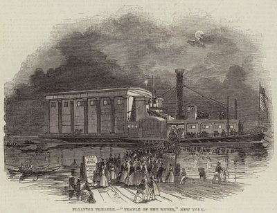 Lebegő Színház, "Múzsák temploma", New York (metszet) alkotó: English School