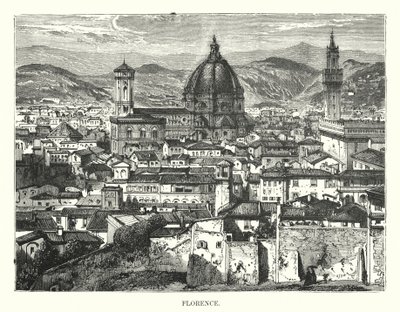 Firenze (metszet) alkotó: English School