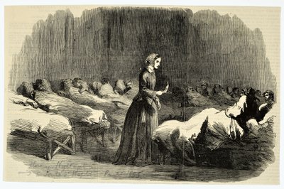 Florence Nightingale a Barrack Kórházban, Scutari, 1855 alkotó: English School