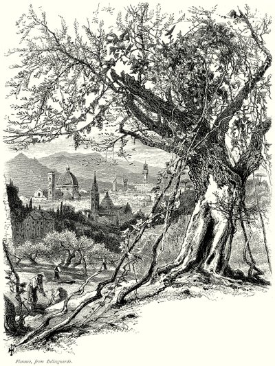 Firenze, Bellosguardo (metszet) alkotó: English School