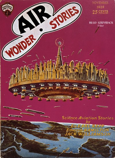 Repülő csészealj – a „” Air Wonder Stories-ban”, 1929. nov alkotó: English School