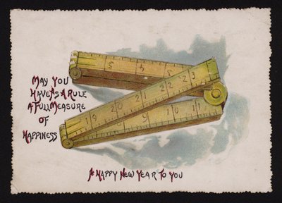 Faltmaßstab, Weihnachtsgrußkarte von English School