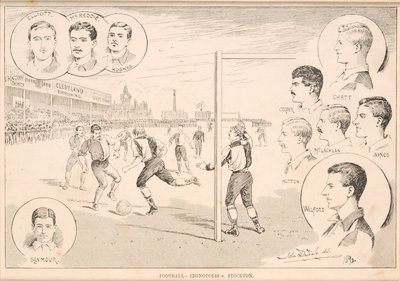 Labdarúgás – Ironopolis kontra Stockton, 1892 alkotó: English School