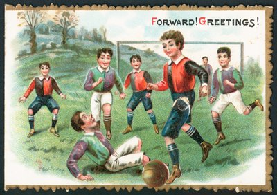 Labdarúgó-mérkőzés (Előre! Üdvözlet!), karácsonyi üdvözlőlap alkotó: English School