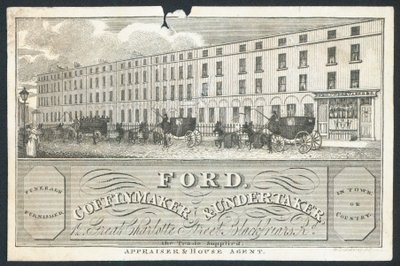 Ford, koporsós és temetkezési vállalkozó, kereskedelmi kártya alkotó: English School