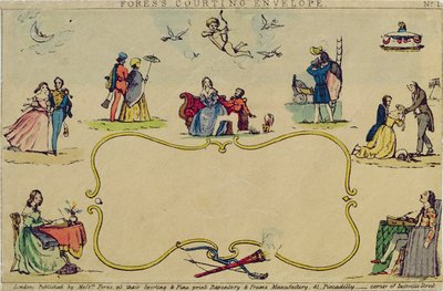 Foress Courting Envelope, kocsma. Fores urak, 1840 körül alkotó: English School