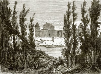 Fort Edmonton, a Saskatchewan folyó felső folyásánál alkotó: English School