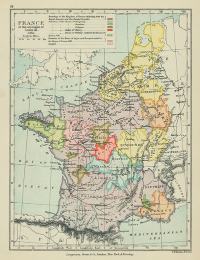 Franciaország XI. Lajos trónra lépésekor (színes litográfia) alkotó: English School