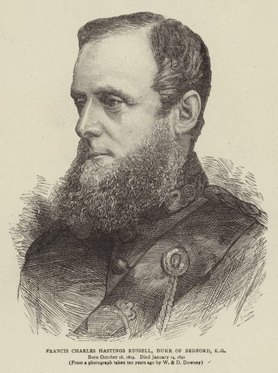 Francis Charles Hastings Russell, Bedford hercege, KG (metszet) alkotó: English School