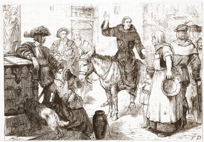 Francis Lambert prédikáció, illusztráció: James Aitken Wylie (1808-1890) A protestantizmus története című könyvéből, pub. 1878 alkotó: English School