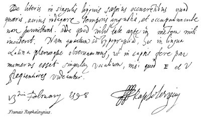 Francis Raphelengius alkotó: English School