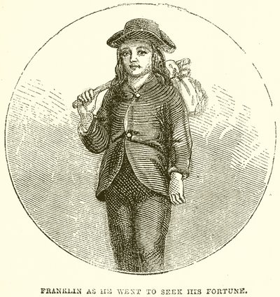 Franklin, amint a szerencséjét kereste alkotó: English School