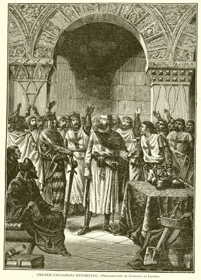 Francia keresztes lovagok távoznak. - Godfrey kikiáltása vezetővé alkotó: English School