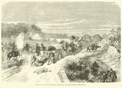 A franciák elfoglalják a porosz ellátási kocsikat Thionville előtt, 1870 szeptemberében alkotó: English School