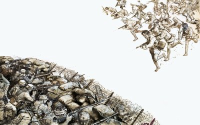 Francia katonák Dien Bien Phuban, Észak-Vietnamban alkotó: English School