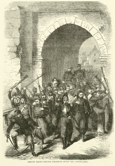 A francia csapatok elhagyják Strasburgot a kapituláció után, 1870 szeptemberében alkotó: English School