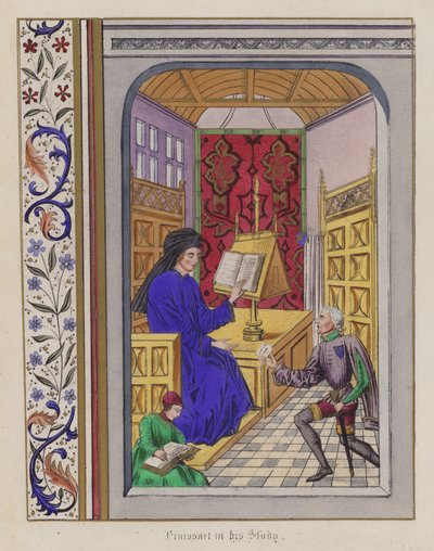 Froissart a dolgozószobájában (színes metszet) alkotó: English School