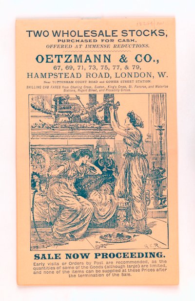 Előlap egy Oetzmann & Co. katalógusból, 1885-90 körül (nyomtatott) alkotó: English School