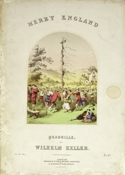 A Merry England zenei borítójának első borítója, Wilhelm Keller quadrille alkotó: English School