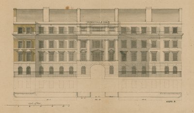 A Furnivals Inn homlokzata, Holborn, London alkotó: English School