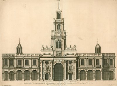 A londoni Royal Exchange homlokzata alkotó: English School