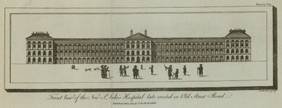 Az új Szent Lukács Kórház elölnézete alkotó: English School