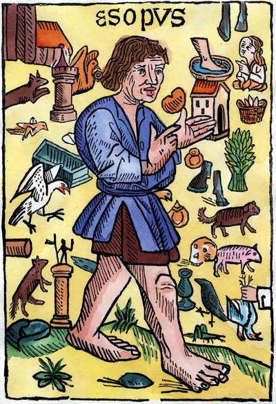 Aesop ""Fables"-jának előlapja, William Caxton (1422? - 1491) Angliában nyomtatott kiadásai. alkotó: English School