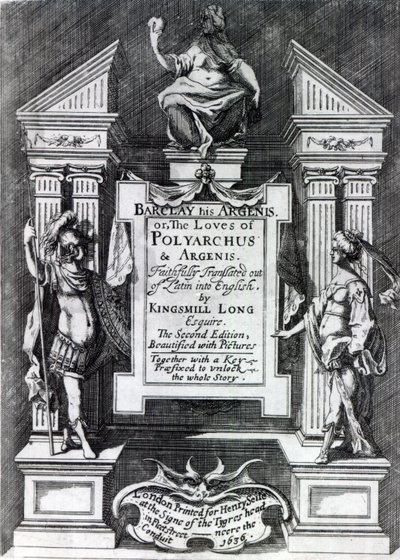 John Barclay előlapja Argenis számára, második angol kiadás, 1636 alkotó: English School